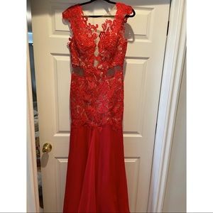 Macduggal red dress size 12